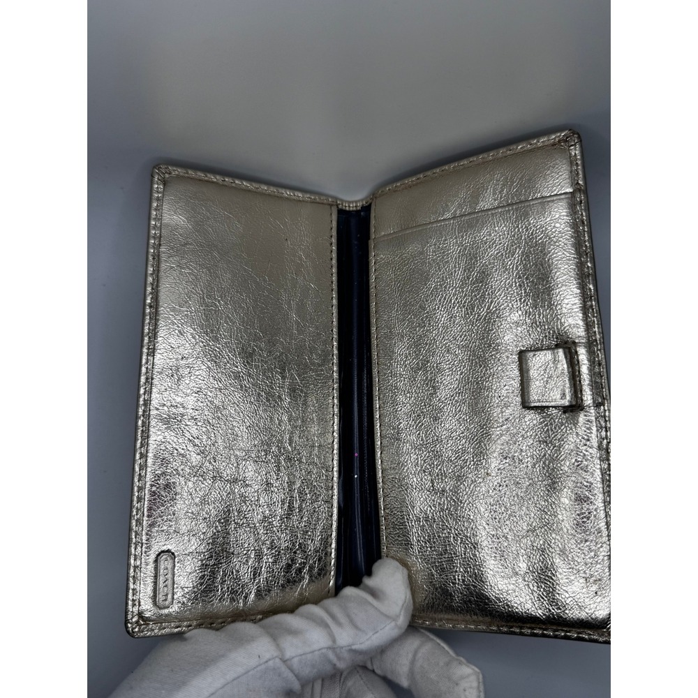 Coach Brown Signature Canvas & Gold Leather Slim Wallet Card Holder - Picture 8 of 9